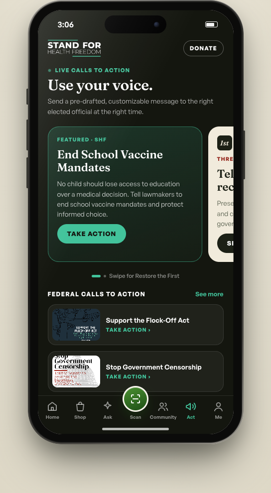 GreenMedInfo app — Act